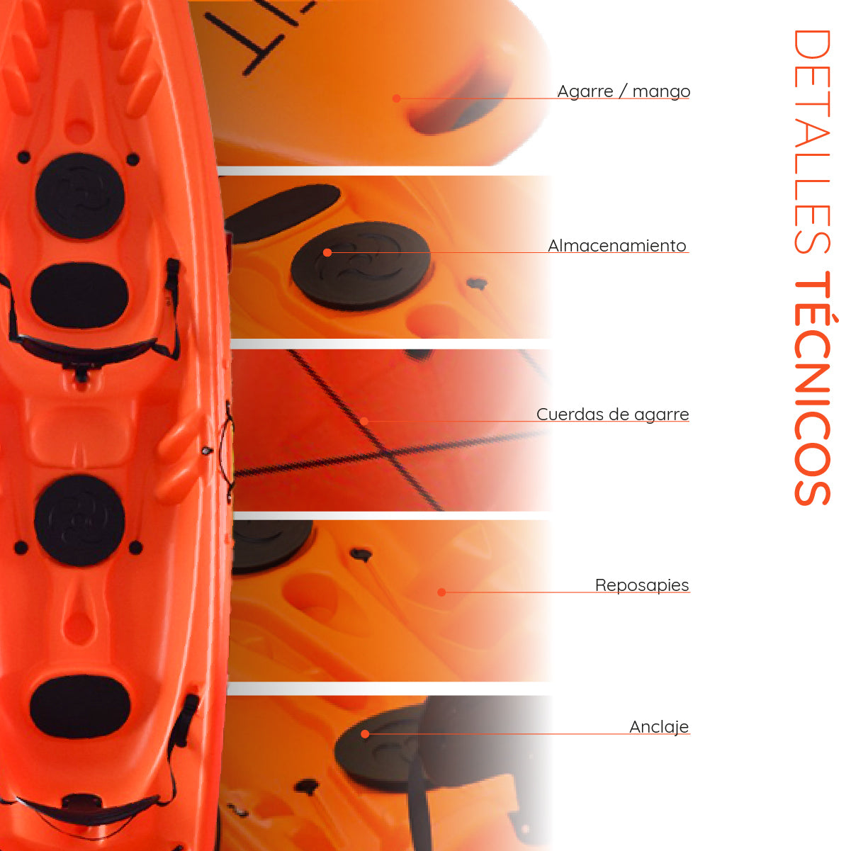 Kayak Rigído Familiar 2 pp + Niño + 2 Remos y Asientos