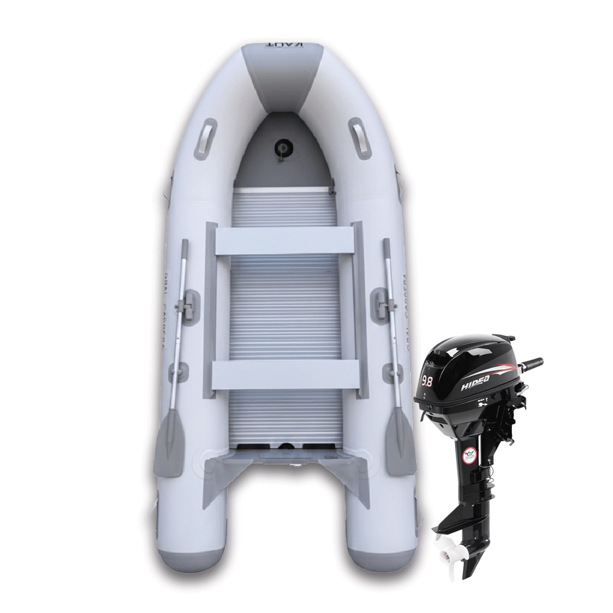 Pack Bote Inflable 3.3 m - 4 pp - Gral. Carrera + Motor 9.8 hp 2 tiempos Hidea