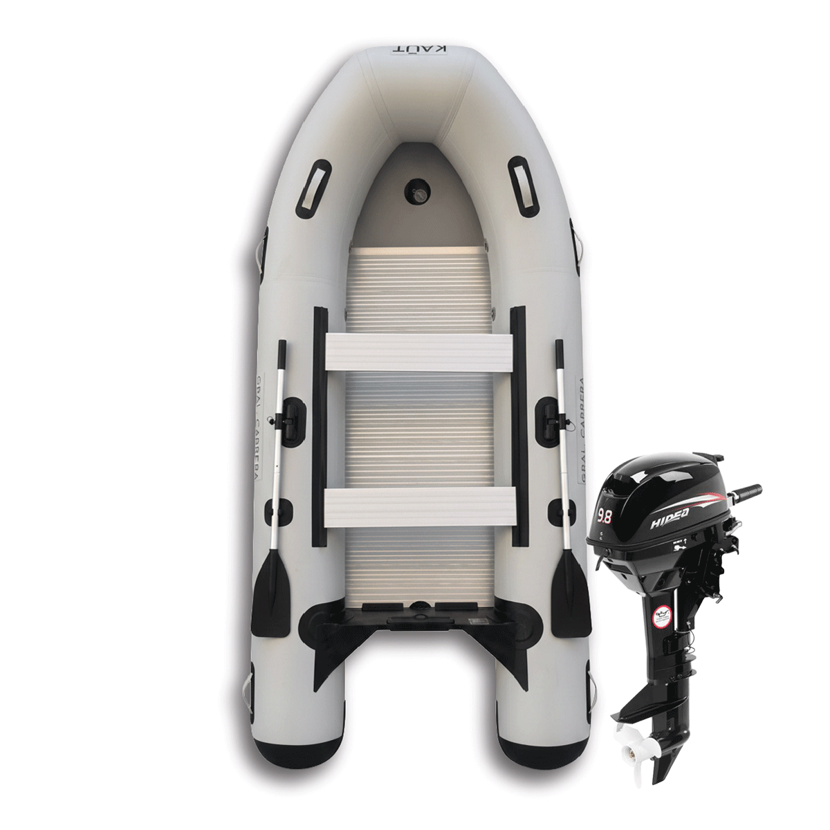 Pack Bote Inflable 3.3 m - 4 pp - Gral. Carrera + Motor 9.8 hp 2 tiempos Hidea