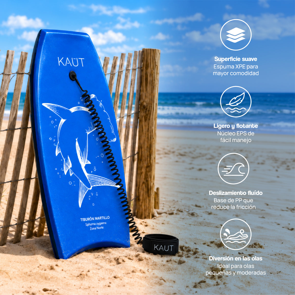 Pack 2 Bodyboards 103 cm Tiburon Martillo Azul