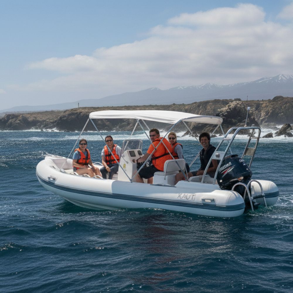 Pack: Bote Semirrígido 5 personas + Motor Hidea 40 hp 2 tiempos + Carro Arrastre Aluminio