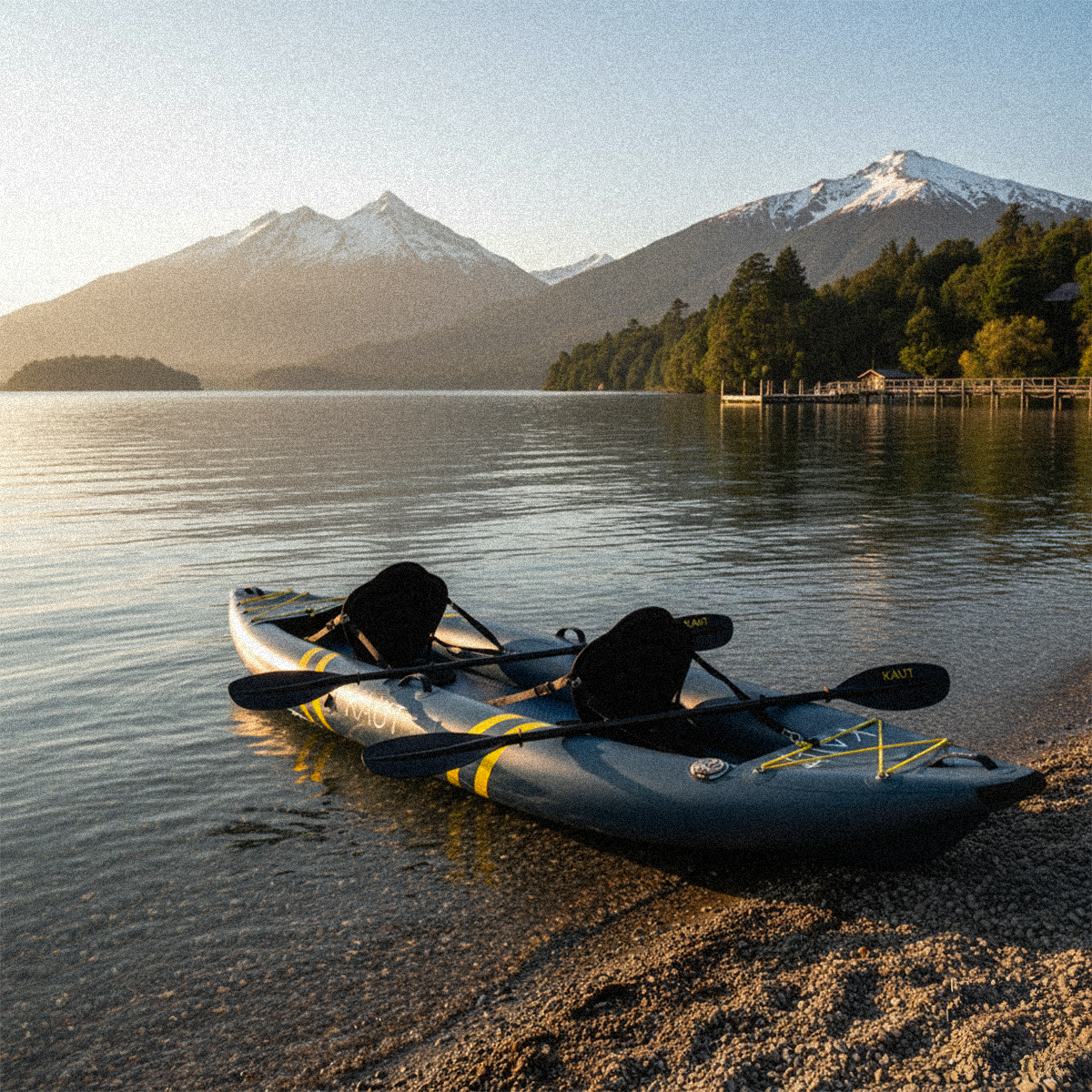 Kayak Inflable Profesional PVC Laminado Doble 1-2 personas 345 cm - Cautín + Mochila & Accesorios + TestDrive Laguna Aculeo