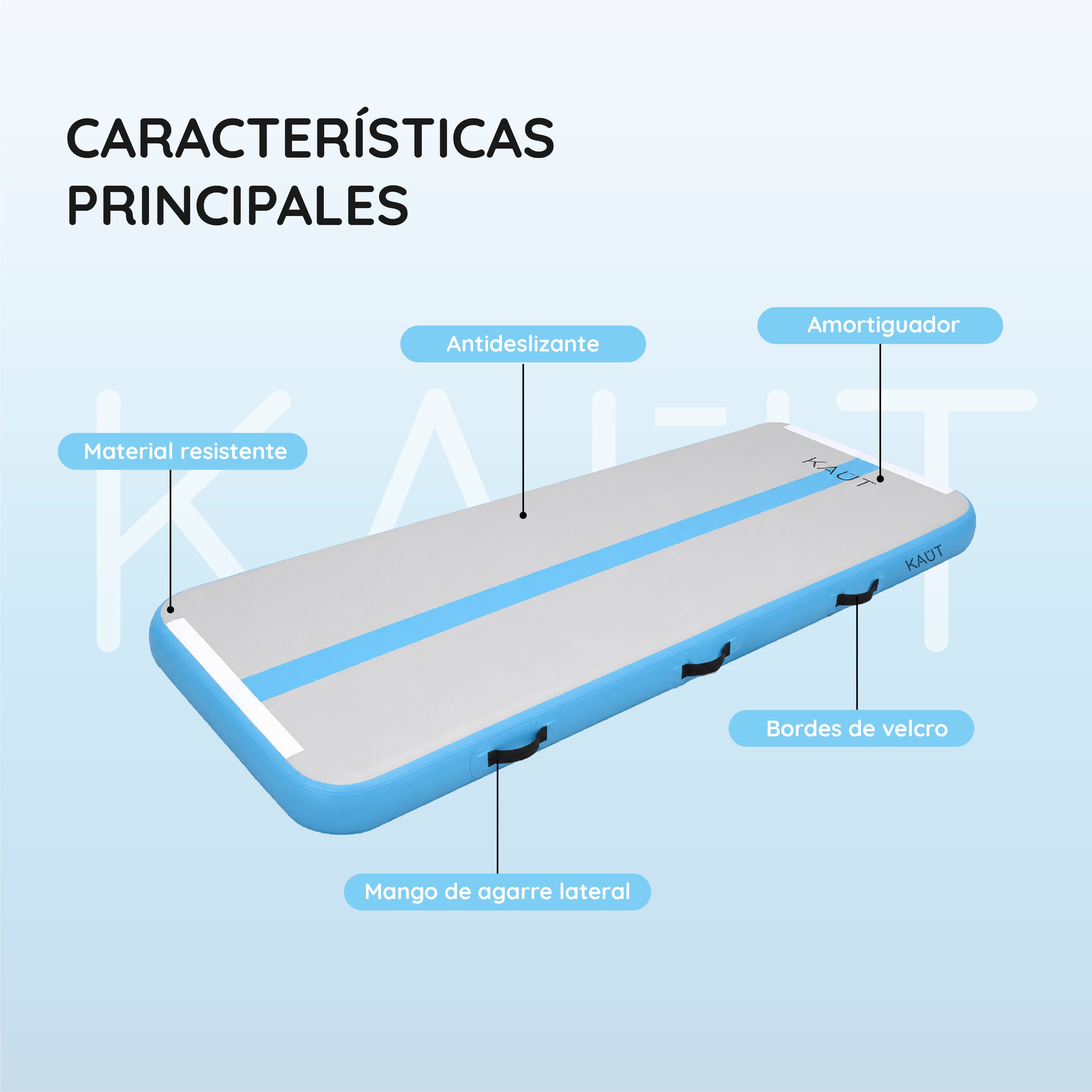 Airtrack Gimnasia Yogamat Colchoneta Inflable 3 metros