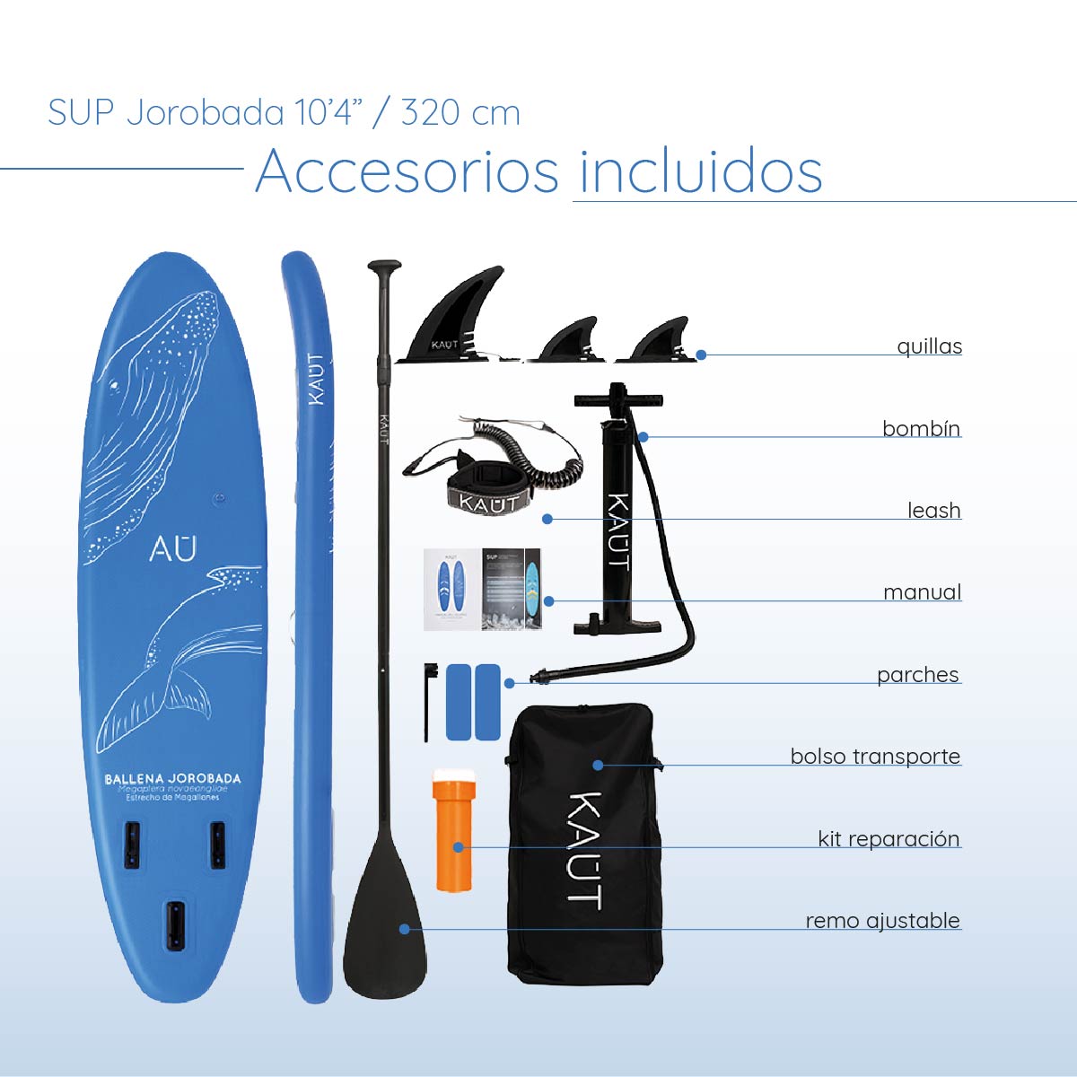Stand Up Paddle (SUP) Inflable Capa Reforzada - 10'6'' pies / 320 cm + Mochila & Accesorios + TestDrive Laguna Aculeo
