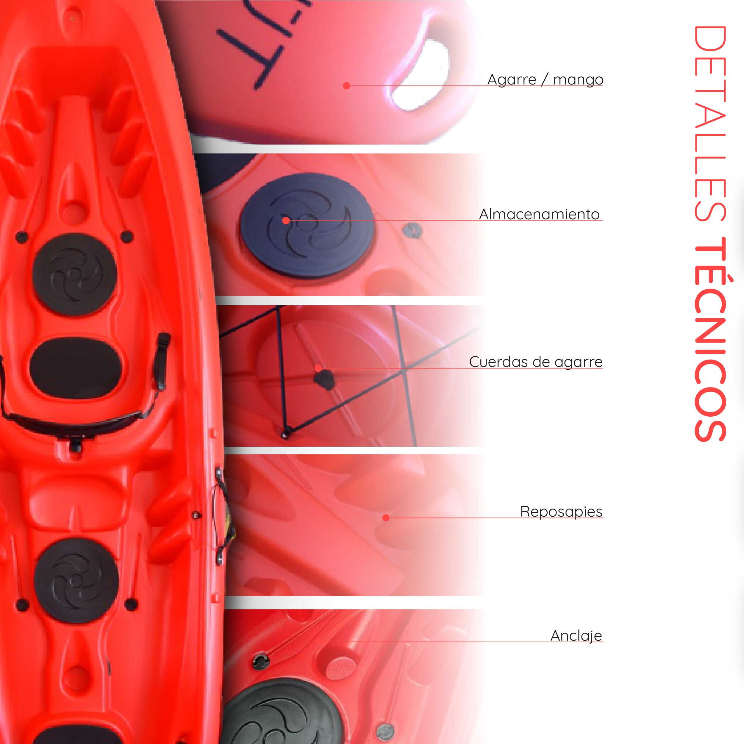 Kayak Rigído Single 1 pp + Remo y Asiento