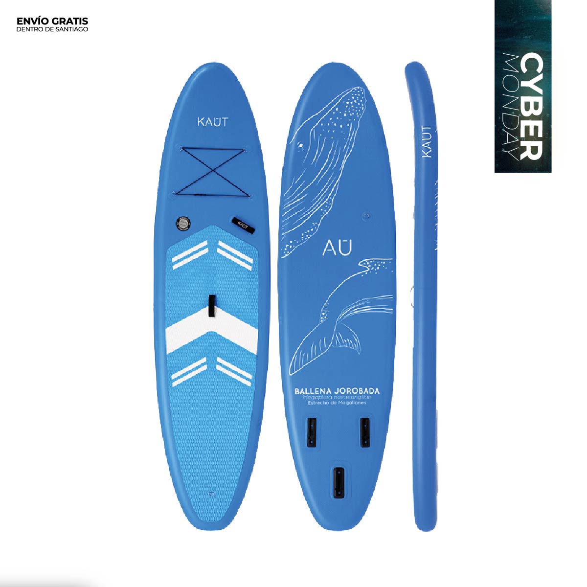 Stand Up Paddle (SUP) Inflable Capa Reforzada - 10'6'' pies / 320 cm + Mochila & Accesorios + TestDrive Laguna Aculeo