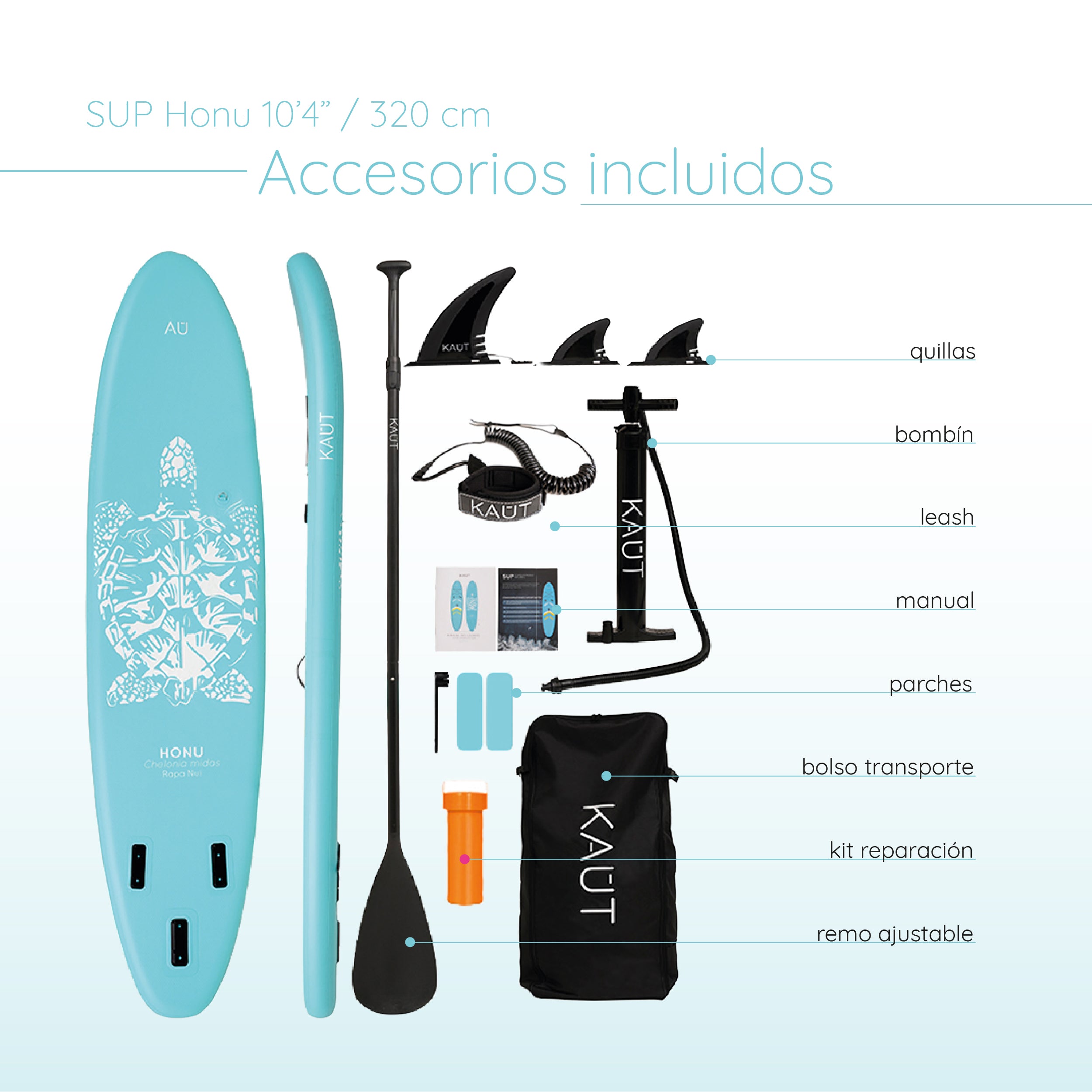 Stand Up Paddle (SUP) Inflable Capa Reforzada - 10'6'' pies / 320 cm + Mochila & Accesorios + TestDrive Laguna Aculeo