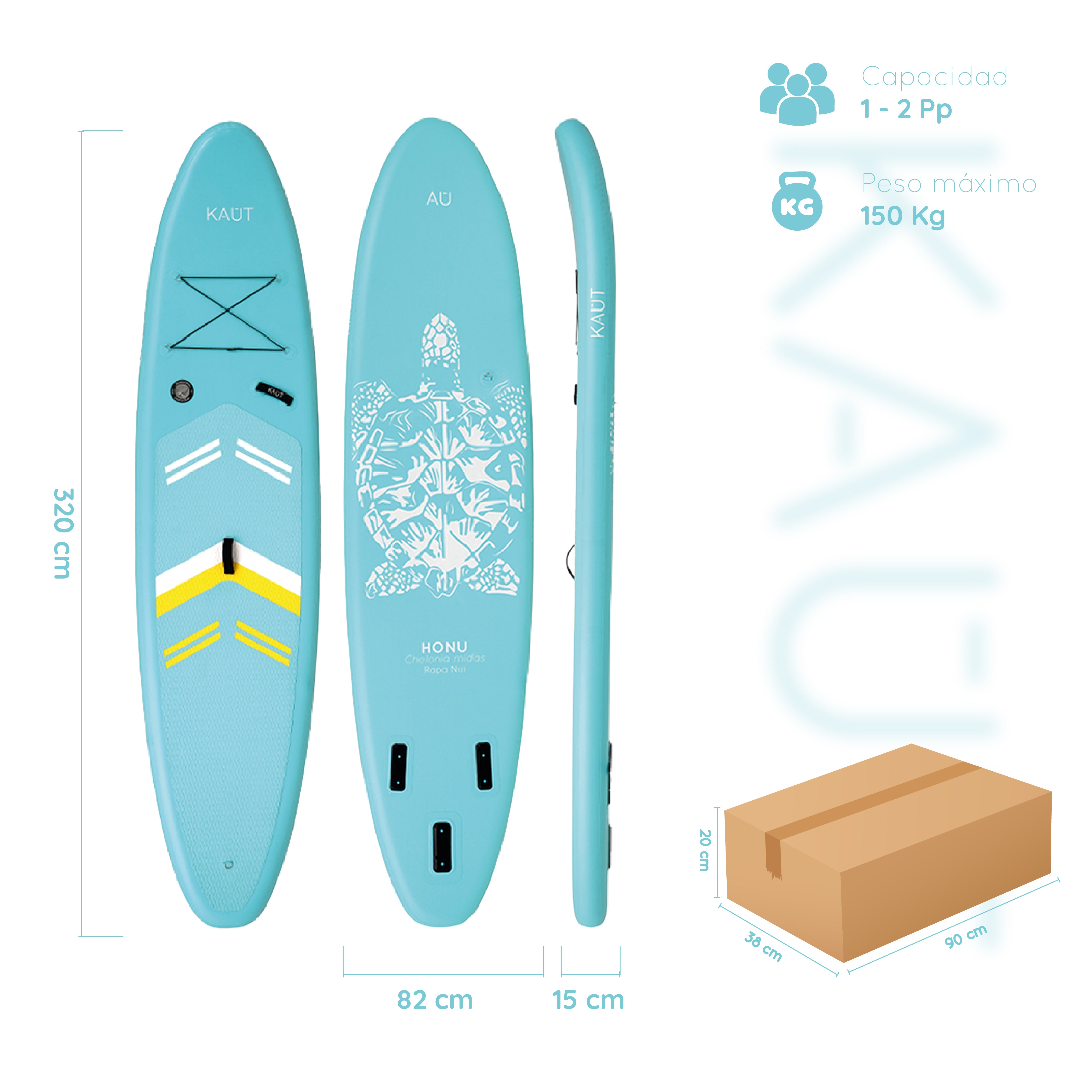 Stand Up Paddle (SUP) Inflable Capa Reforzada - 10'6'' pies / 320 cm + Mochila & Accesorios + TestDrive Laguna Aculeo