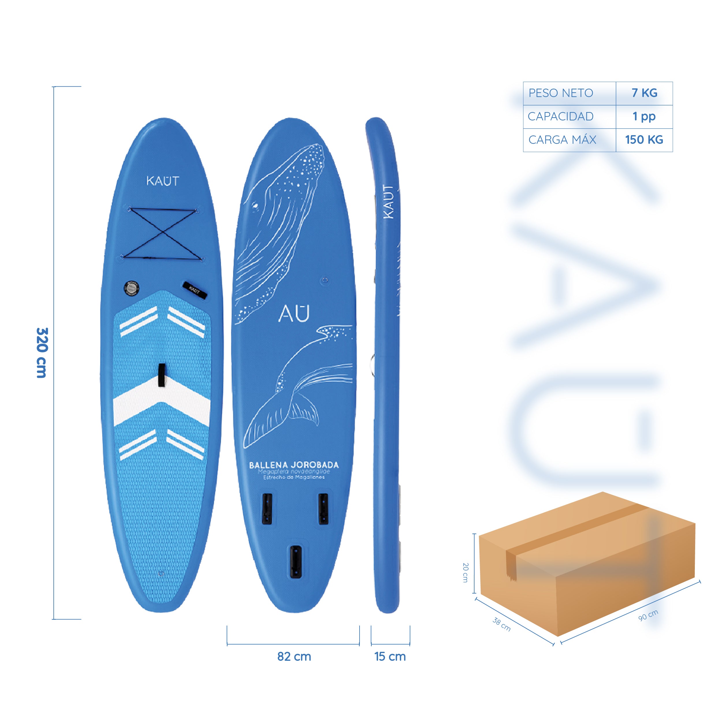 Stand Up Paddle (SUP) Inflable Capa Reforzada - 10'6'' pies / 320 cm + Mochila & Accesorios + TestDrive Laguna Aculeo