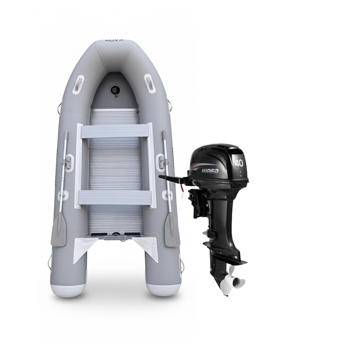 Pack Bote Inflable 3.3 m - 4 pp - Gral. Carrera + Motor 9.8 hp 2 tiempos Hidea