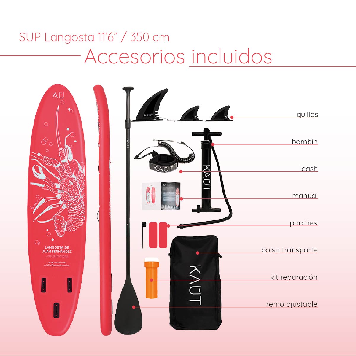 Stand Up Paddle (SUP) Inflable Capa Reforzada - 11'6'' pies / 350 cm + Mochila & Accesorios + TestDrive Laguna Aculeo