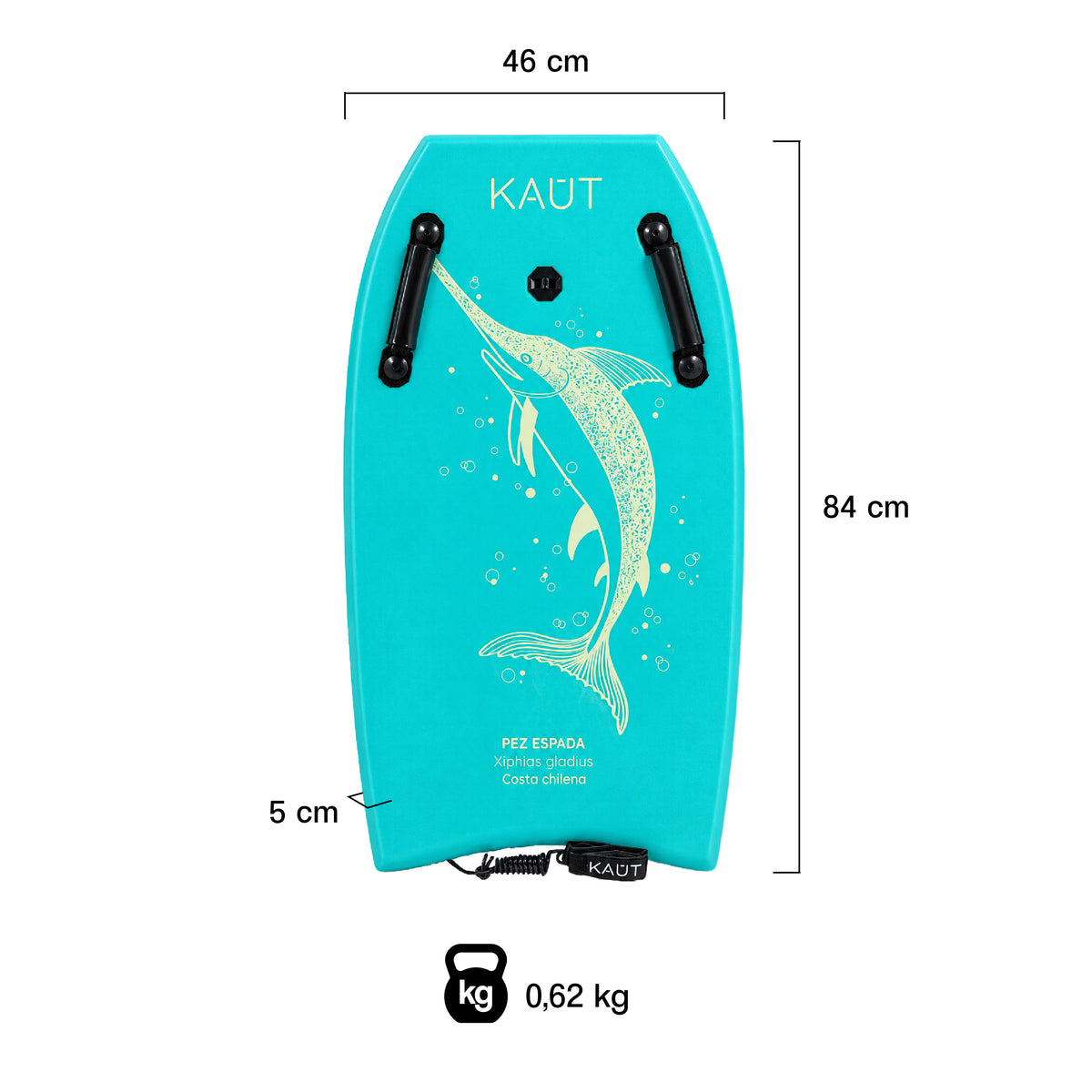 Tabla Bodyboard 33" pies / 84 cm Pez Espada Verde