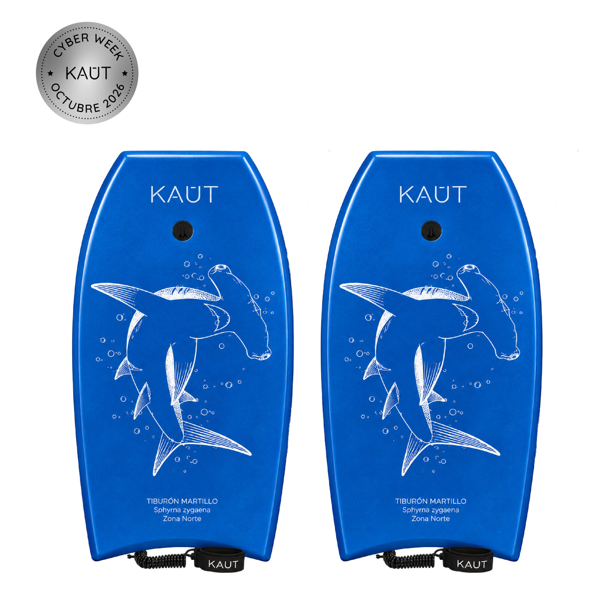 Pack 2 Bodyboards 103 cm Tiburon Martillo Azul