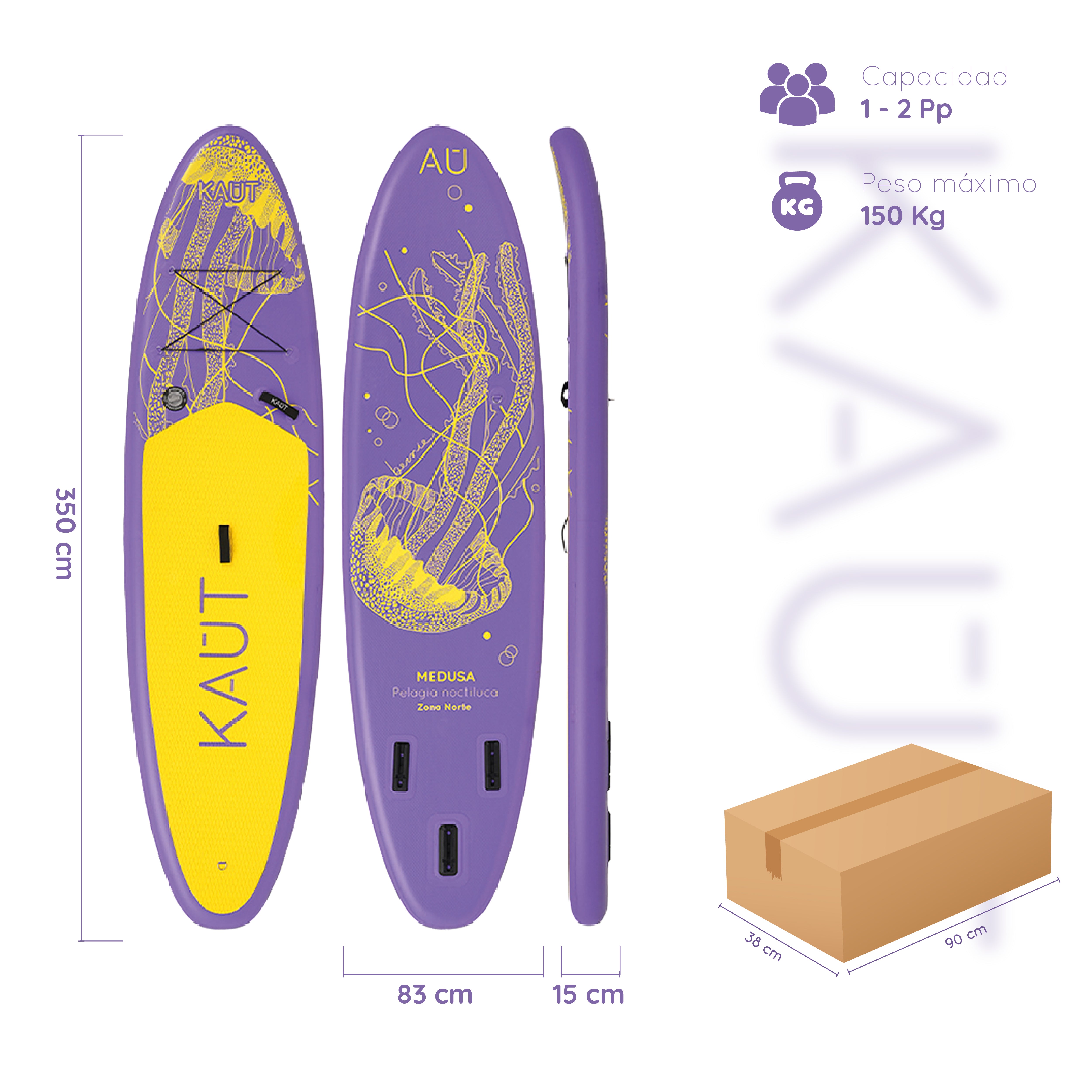Stand Up Paddle (SUP) Inflable Capa Reforzada - 11'6'' pies / 350 cm + Mochila & Accesorios + TestDrive Laguna Aculeo