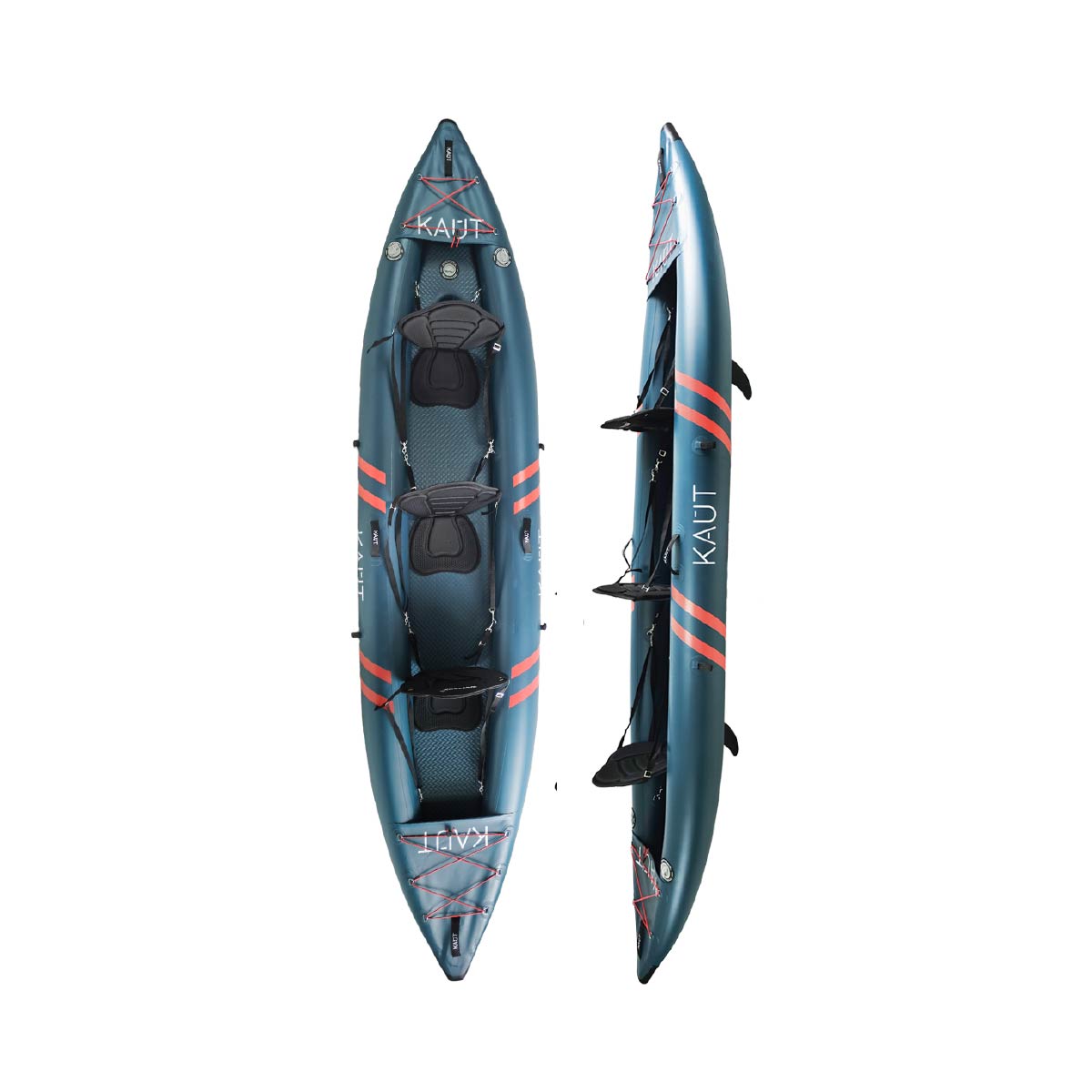 Kayak Inflable Profesional PVC Laminado Triple 2-3 personas 410 cm - Toltén + Mochila & Accesorios + TestDrive Laguna Aculeo