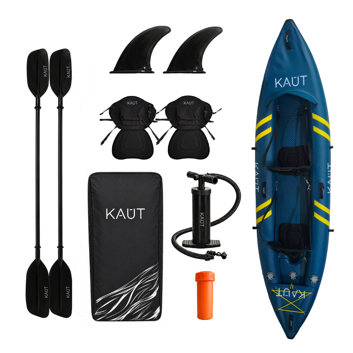 Kayak Inflable PVC Laminado 1-2 personas 345 cm - Cautín + Mochila & Accesorios