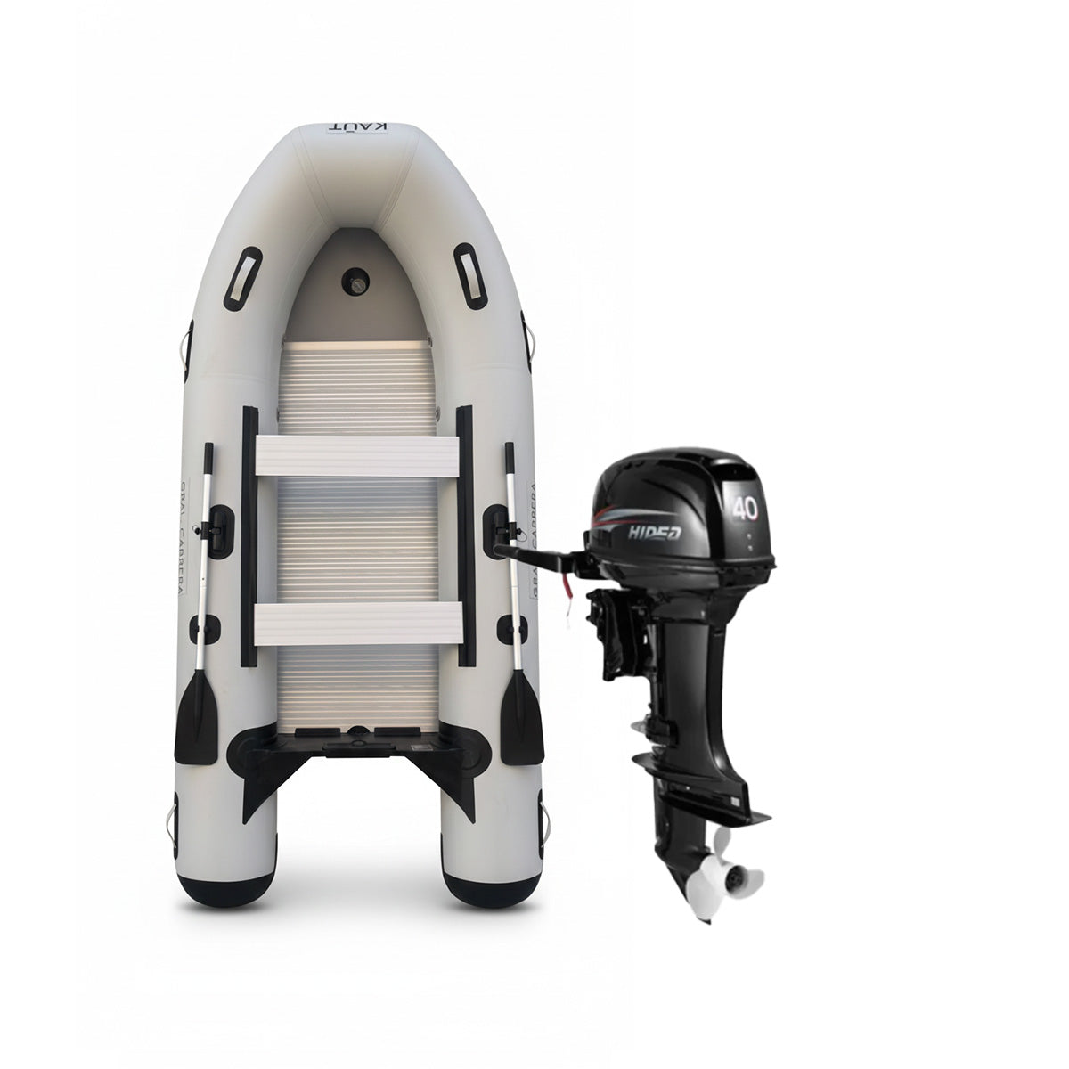 Pack Bote Inflable 3.3 m - 4 pp - Gral. Carrera + Motor 9.8 hp 2 tiempos Hidea