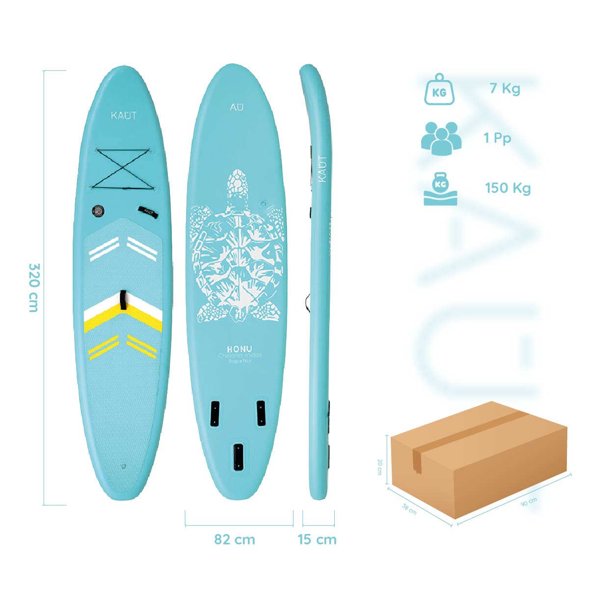 Stand Up Paddle (SUP) Inflable Capa Reforzada - 10'6'' pies / 320 cm + Mochila & Accesorios + TestDrive Laguna Aculeo