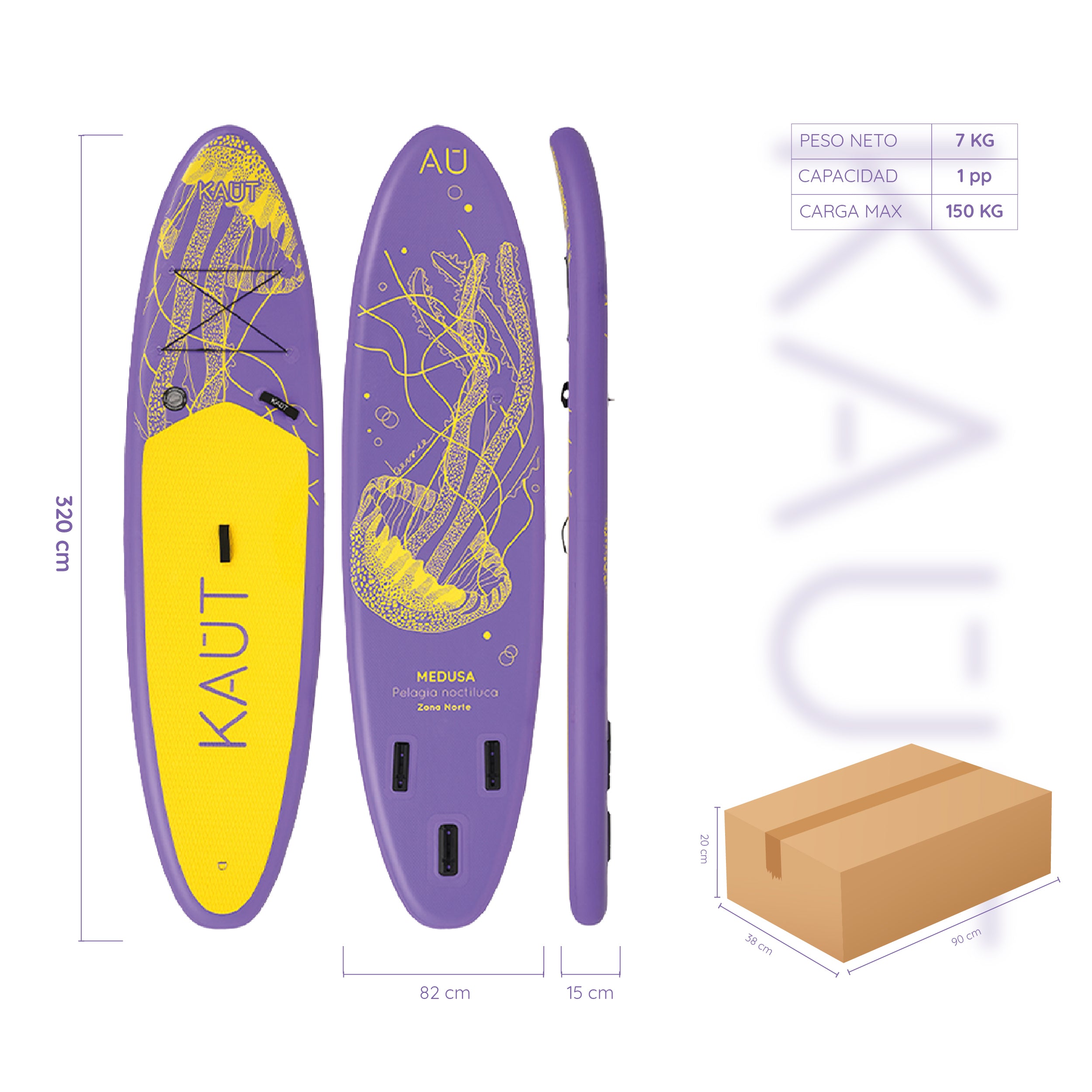 Stand Up Paddle (SUP) Inflable Capa Reforzada - 10'6'' pies / 320 cm + Mochila & Accesorios + TestDrive Laguna Aculeo