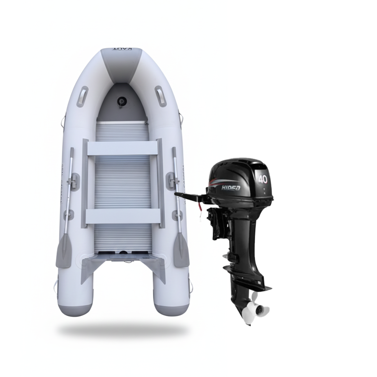 Pack Bote Inflable 3.3 m - 4 pp - Gral. Carrera + Motor 9.8 hp 2 tiempos Hidea