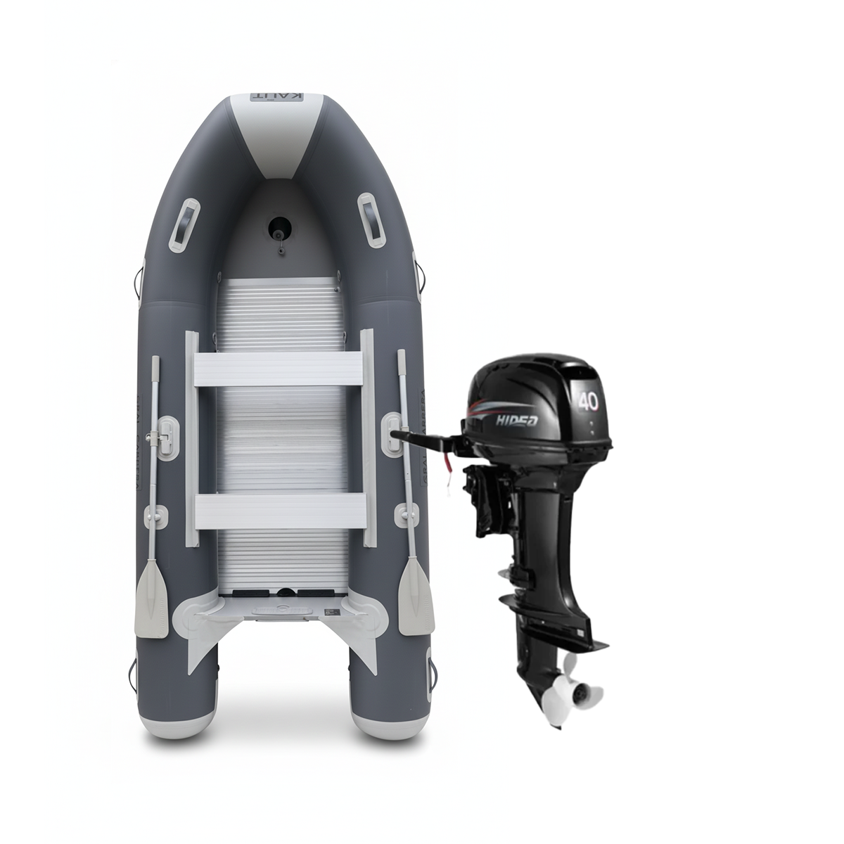 Pack Bote Inflable 3.3 m - 4 pp - Gral. Carrera + Motor 9.8 hp 2 tiempos Hidea